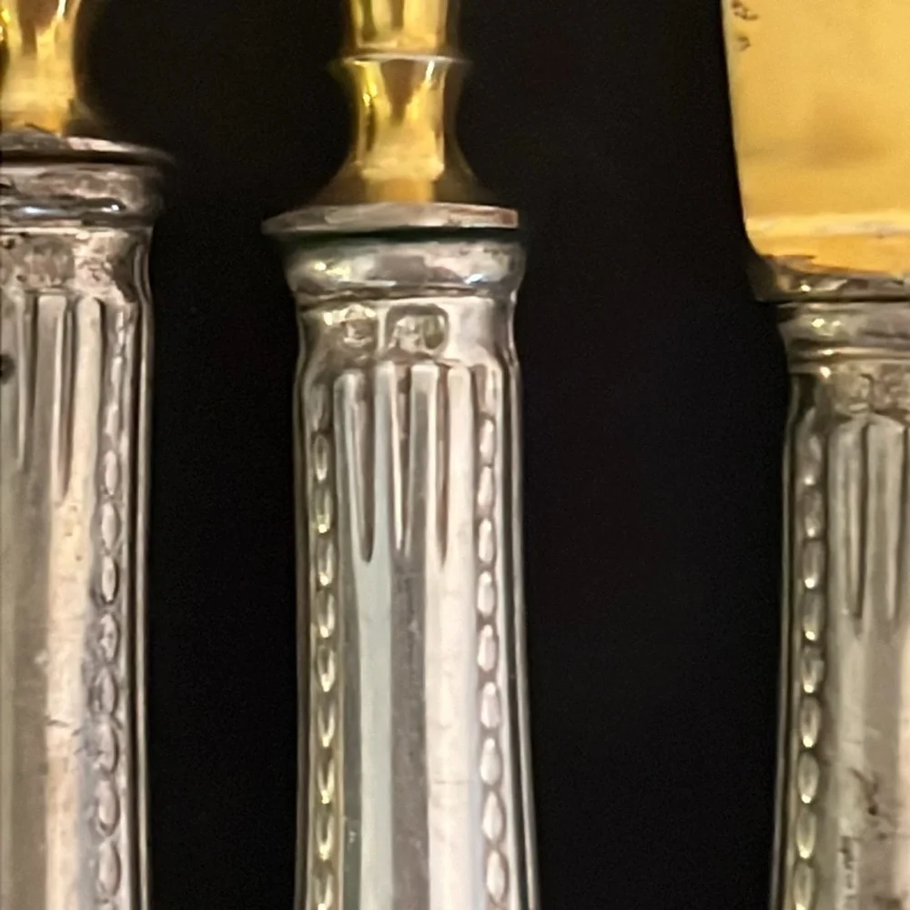 Antique 800 silver crown hallmark silverware forks & knives 6” cutlery